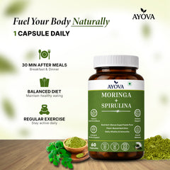 Moringa + spirulina 2000mg Natural  Supplement for Energy, Immunity & Daily Wellness Plant-Based