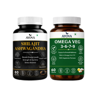 Ayova Daily Wellness Combo – Shilajit Ashwagandha + Omega 3-6-7-9