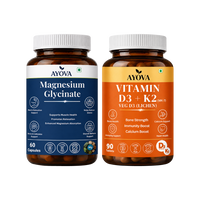 Ayova Healthy Bones Combo – Vitamin D3 + K2 Tablet & Magnesium Glycinate Capsule